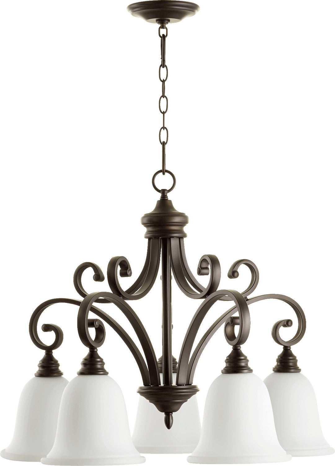 Quorum - 6354-5-186 - Five Light Chandelier - Bryant - Oiled Bronze w/ Satin Opal