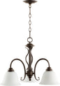 Quorum - 6410-3-186 - Three Light Chandelier - Spencer - Oiled Bronze w/ Satin Opal