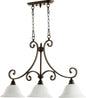 Quorum - 6554-3-186 - Three Light Island Pendant - Bryant - Oiled Bronze w/ Satin Opal