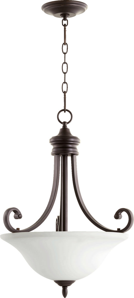 Quorum - 8154-3-186 - Three Light Pendant - Bryant - Oiled Bronze w/ Satin Opal