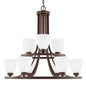 Capital Lighting - 414391BZ-333 - Nine Light Chandelier - Jameson - Bronze