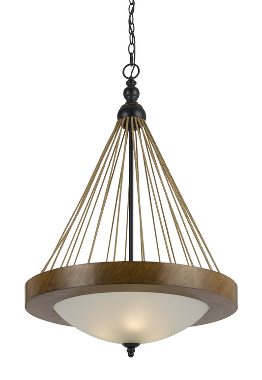Cal Lighting - FX-3563/1P - Three Light Pendant - MONTICELLO - Metal/Wood