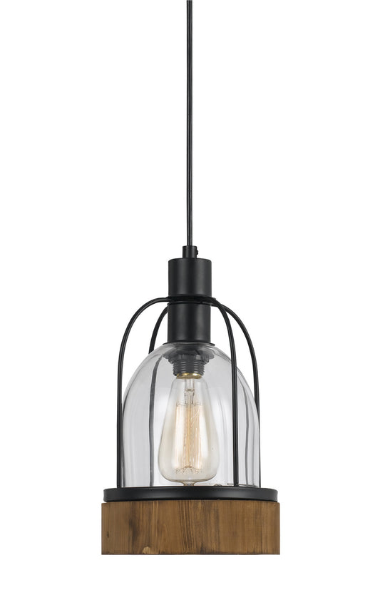 Cal Lighting - FX-3584-1P - One Light Pendant - BEACON - Wood/Dark Bronze