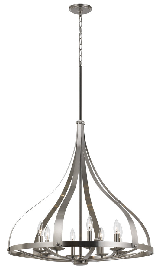 Cal Lighting - FX-3589-8 - Eight Light Chandelier - MERIDIAN - Brushed Steel