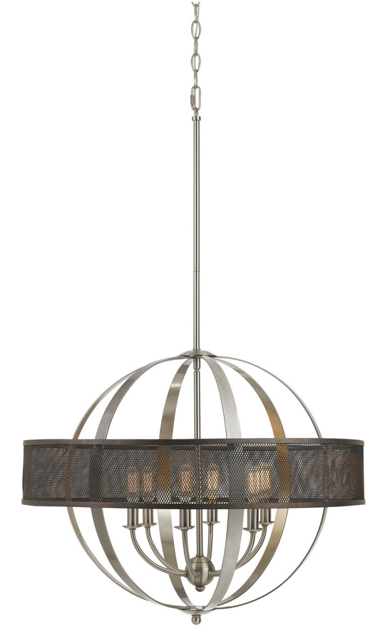 Cal Lighting - FX-3622-6 - Six Light Chandelier - WILLOW - Brushed Steel