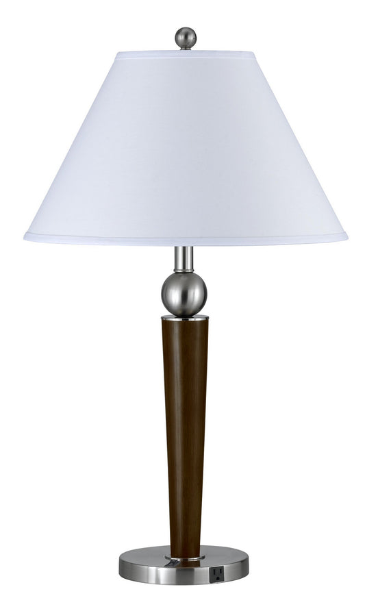 Cal Lighting - LA-8005NS-2RBS - Two Light Table Lamp - HOTEL - Brushed Steel/Espresso