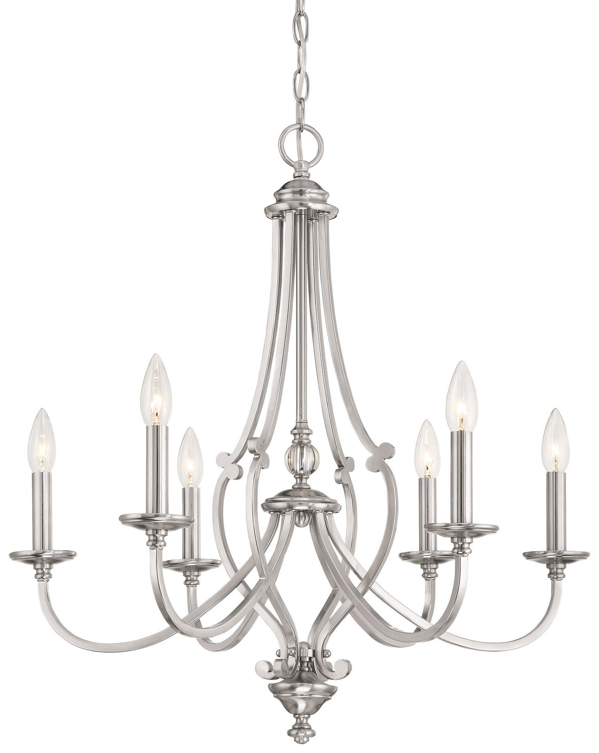 Minka-Lavery - 3336-84 - Six Light Chandelier - Savannah Row - Brushed Nickel