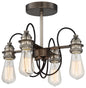 Minka-Lavery - 4454-784 - Four Light Semi Flush Mount - Uptown Edison - Harvard Court Bronze W/Pewter