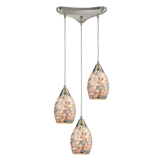 ELK Home - 10444/3 - Three Light Pendant - Capri - Satin Nickel