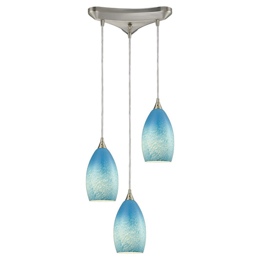 ELK Home - 10510/3SKY - Three Light Pendant - Earth - Satin Nickel