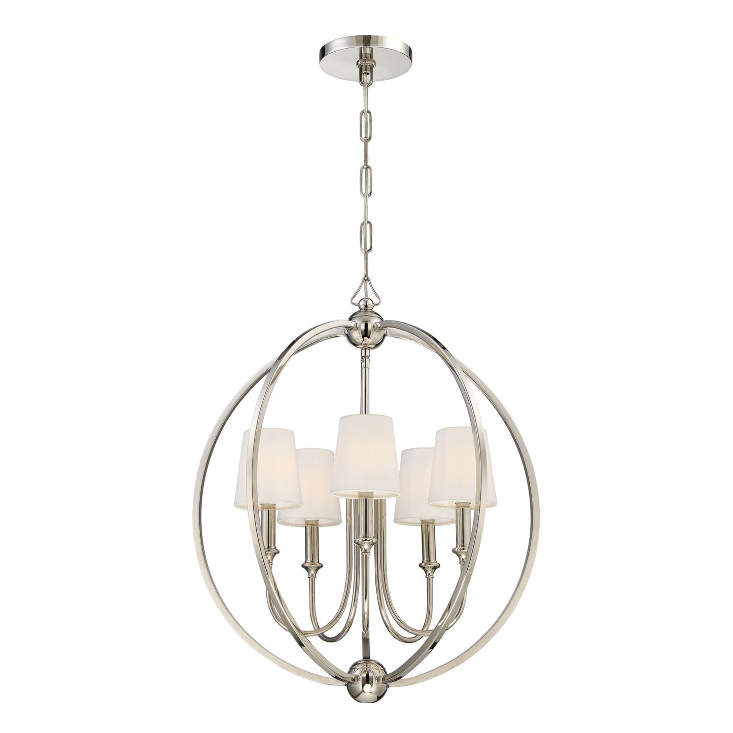 Crystorama - 2247-PN - Five Light Chandelier - Sylvan - Polished Nickel