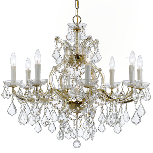 Crystorama - 4408-GD-CL-S - Nine Light Chandelier - Maria Theresa - Gold