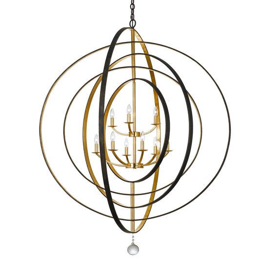 Crystorama - 587-EB-GA - Nine Light Chandelier - Luna - English Bronze + Antique Gold