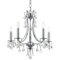 Crystorama - 5935-CH-CL-MWP - Five Light Mini Chandelier - Cedar - Polished Chrome