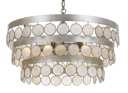 Crystorama - 6006-SA - Six Light Chandelier - Coco - Antique Silver