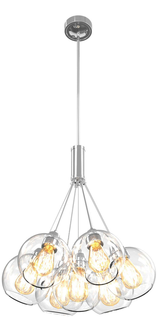 DVI Lighting - DVP13237CH-CL - Seven Light Pendant - Oberon - Chrome With Clear Glass