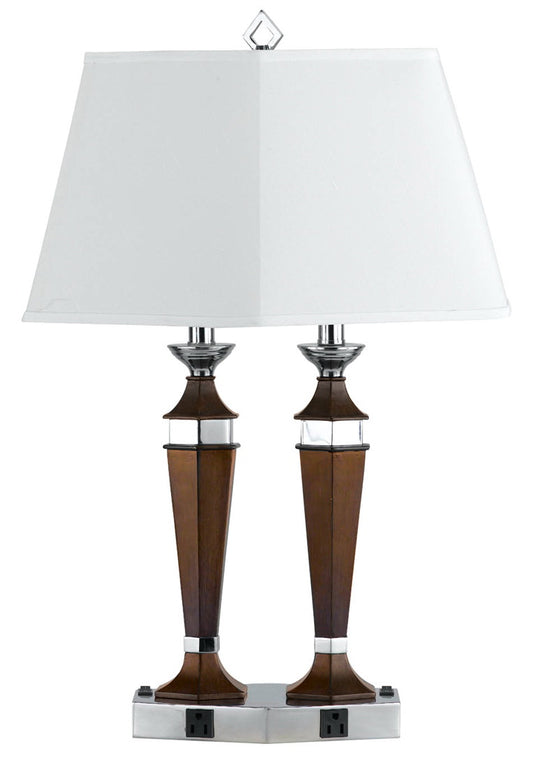 Cal Lighting - LA-694DK-2R - Two Light Desk lamp - HOTEL - Brushed Steel/Espresso