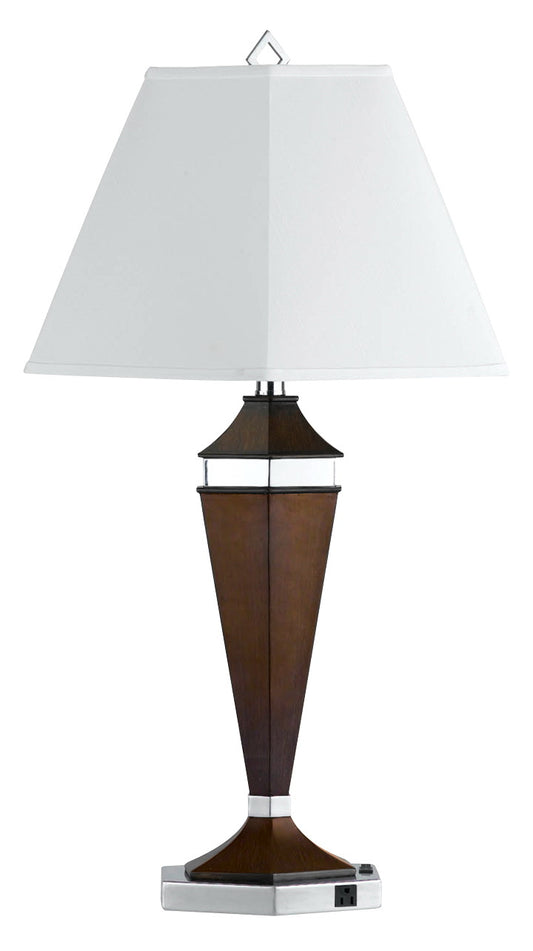 Cal Lighting - LA-694TB-1R - One Light Table Lamp - HOTEL - Brushed Steel/Espresso