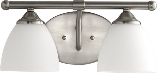 Quorum - 5150-2-65 - Two Light Vanity - Brooks - Satin Nickel w/ Satin Opal