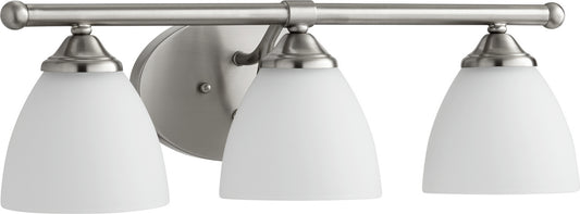 Quorum - 5150-3-65 - Three Light Vanity - Brooks - Satin Nickel w/ Satin Opal