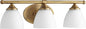 Quorum - 5150-3-80 - Three Light Vanity - Brooks - Aged Brass w/ Satin Opal