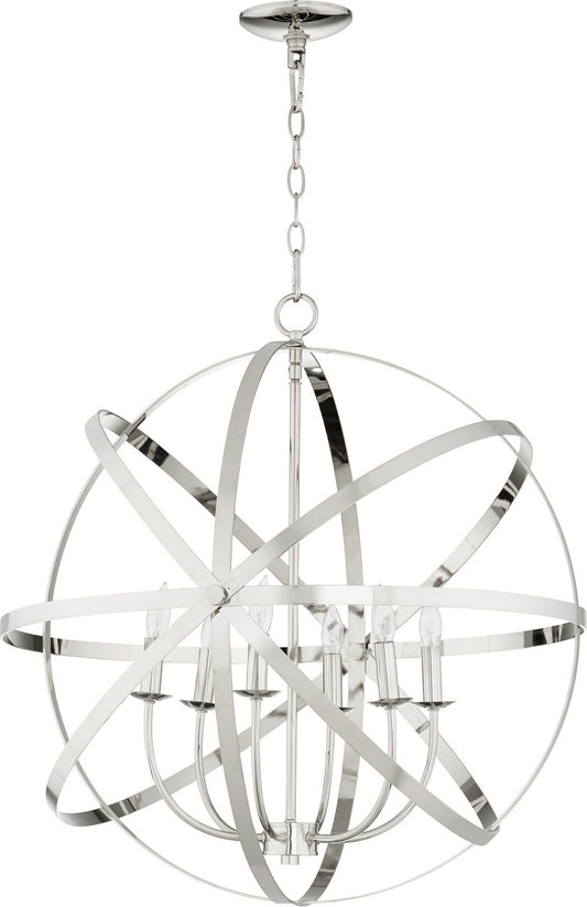 Quorum - 6009-6-62 - Six Light Chandelier - Celeste - Polished Nickel