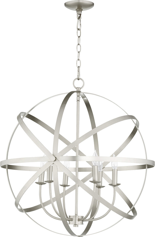 Quorum - 6009-6-65 - Six Light Chandelier - Celeste - Satin Nickel