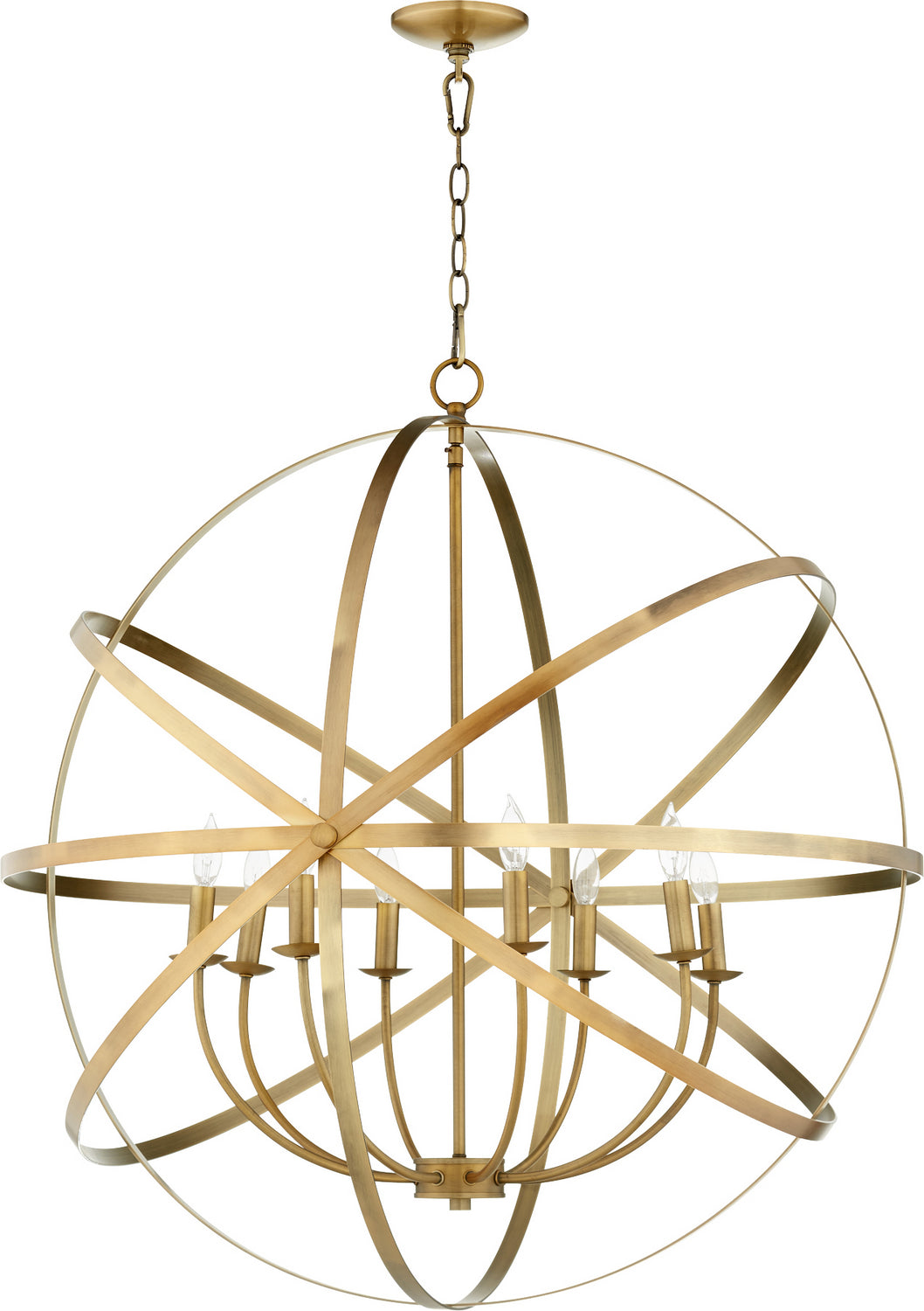 Quorum - 6009-8-80 - Eight Light Chandelier - Celeste - Aged Brass