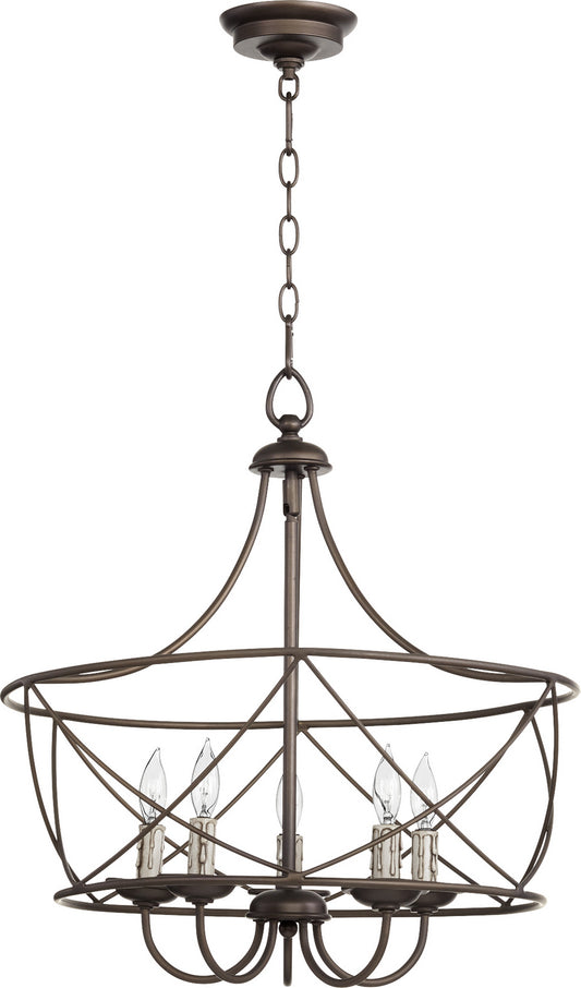 Quorum - 6416-5-86 - Five Light Pendant - Cilia - Oiled Bronze