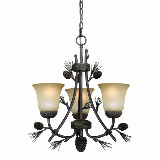 Vaxcel - H0172 - Three Light Mini Chandelier - Sierra - Black Walnut