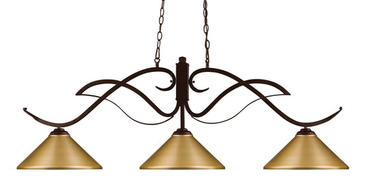 Z-Lite - 126BRZ-MSG - Three Light Billiard - Phoenix - Bronze