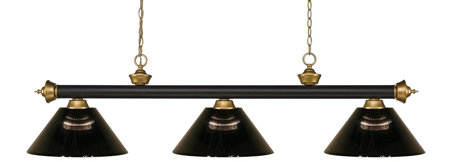 Z-Lite - 200-3BRZ+SG-ARS - Three Light Billiard - Riviera - Bronze / Satin Gold