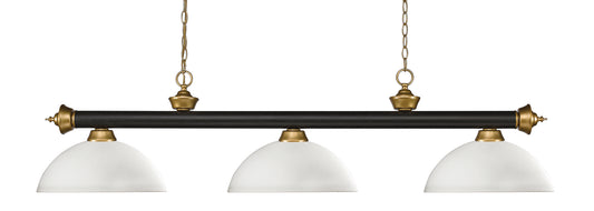 Z-Lite - 200-3BRZ+SG-DMO14 - Three Light Billiard - Riviera - Bronze / Satin Gold