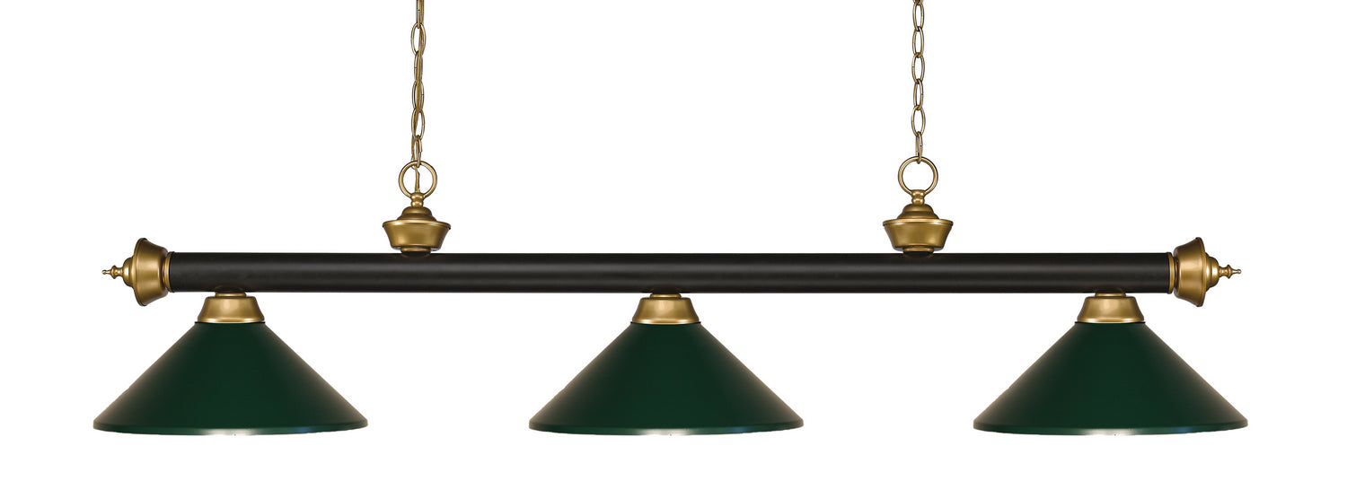 Z-Lite - 200-3BRZ+SG-MDG - Three Light Billiard - Riviera - Bronze / Satin Gold