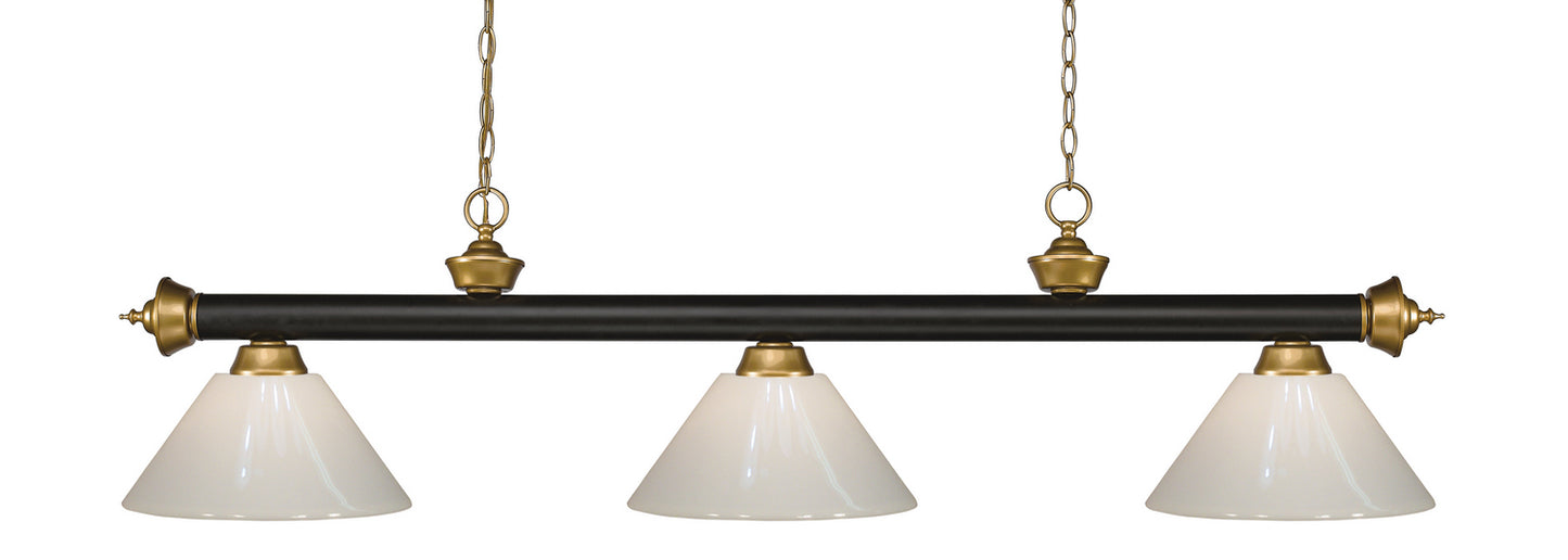 Z-Lite - 200-3BRZ+SG-PWH - Three Light Billiard - Riviera - Bronze / Satin Gold