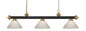 Z-Lite - 200-3BRZ+SG-PWH - Three Light Billiard - Riviera - Bronze / Satin Gold