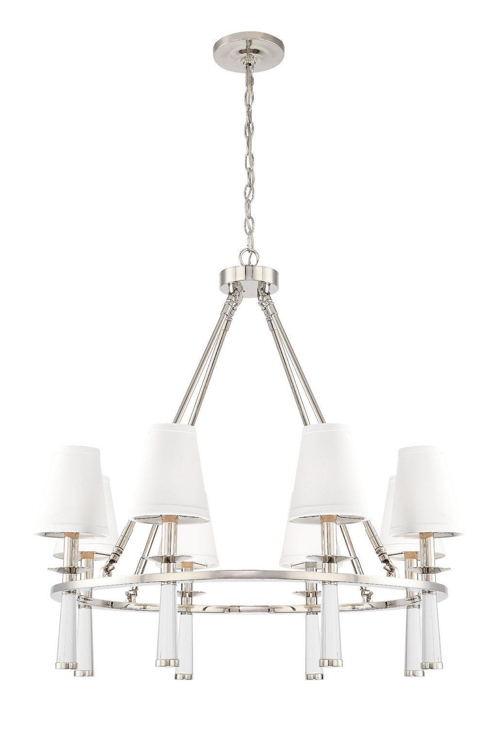 Crystorama - 8867-PN - Eight Light Chandelier - Baxter - Polished Nickel