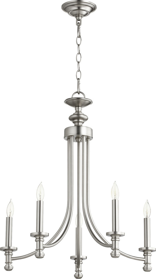 Quorum - 6022-5-65 - Five Light Chandelier - Rossington - Satin Nickel