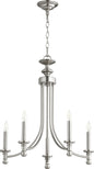 Quorum - 6022-5-65 - Five Light Chandelier - Rossington - Satin Nickel