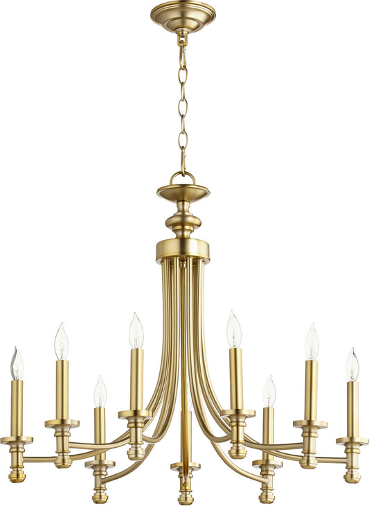 Quorum - 6022-9-80 - Nine Light Chandelier - Rossington - Aged Brass