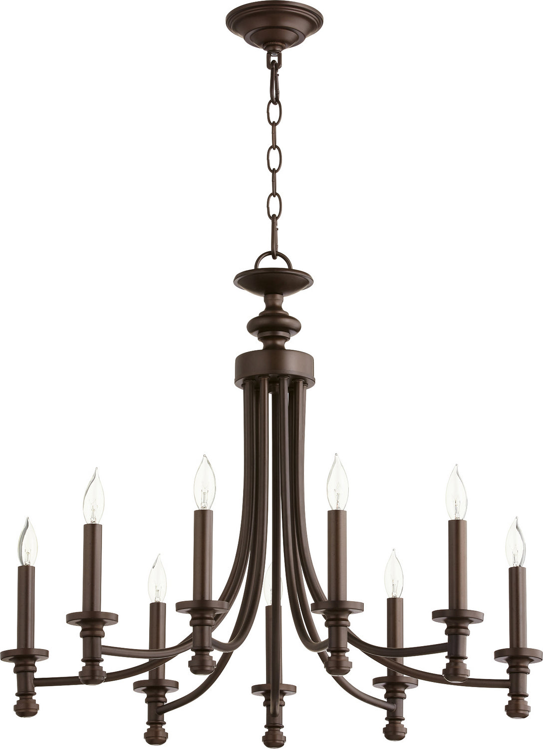 Quorum - 6022-9-86 - Nine Light Chandelier - Rossington - Oiled Bronze