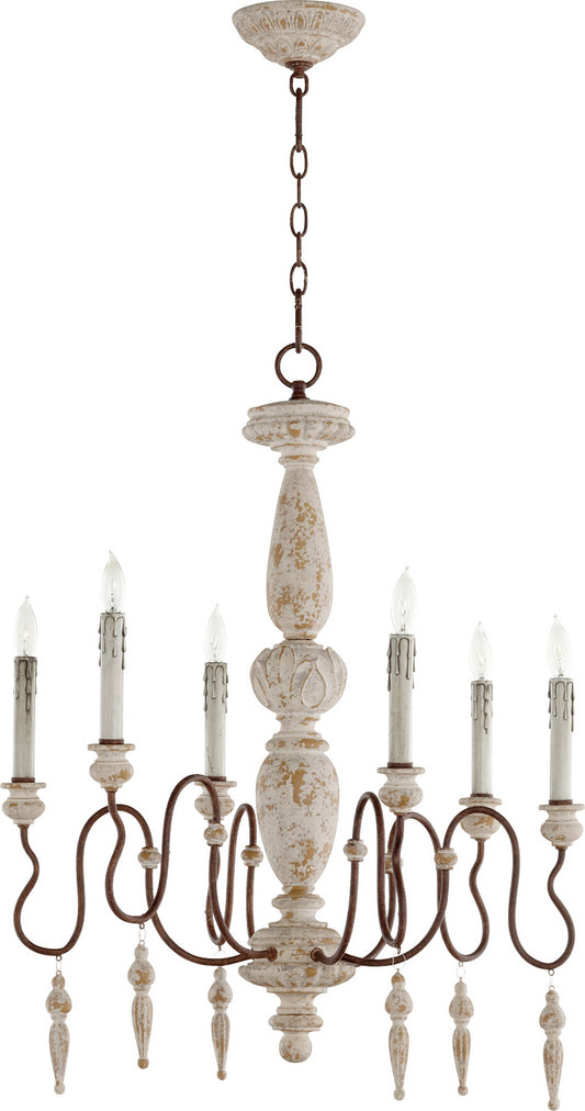 Quorum - 6052-6-156 - Six Light Chandelier - La Maison - Manchester Grey w/ Rust Accents