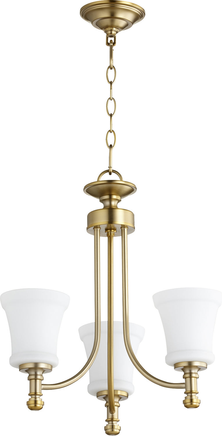 Quorum - 6122-3-80 - Three Light Chandelier - Rossington - Aged Brass