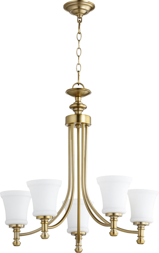 Quorum - 6122-5-80 - Five Light Chandelier - Rossington - Aged Brass