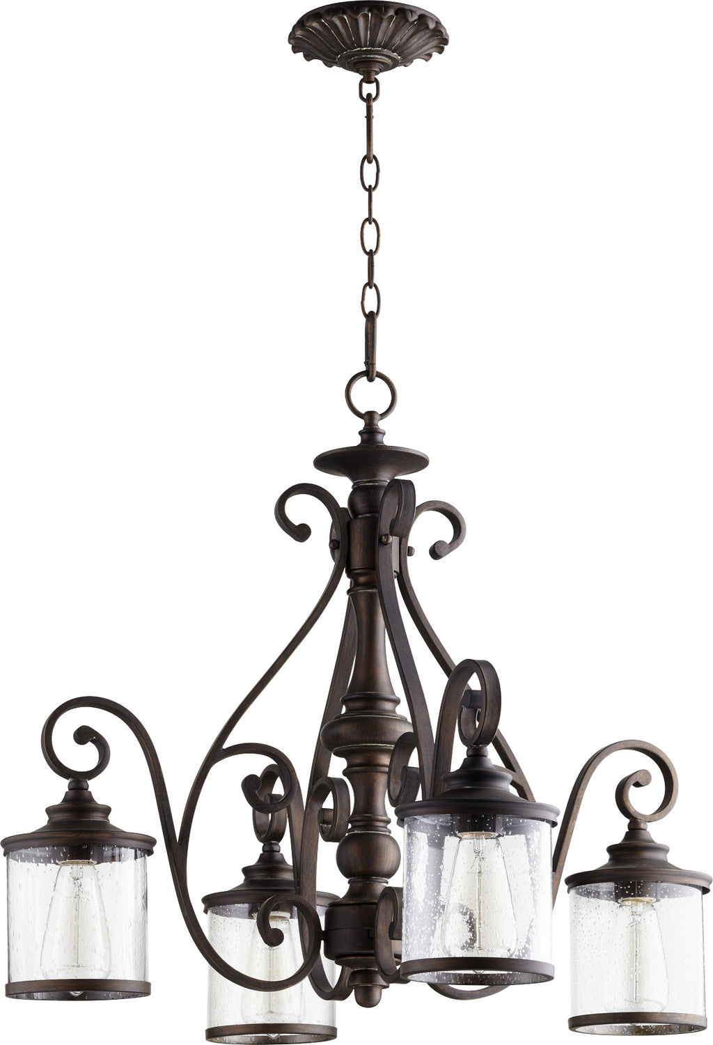 Quorum - 6473-4-39 - Four Light Chandelier - San Miguel - Vintage Copper