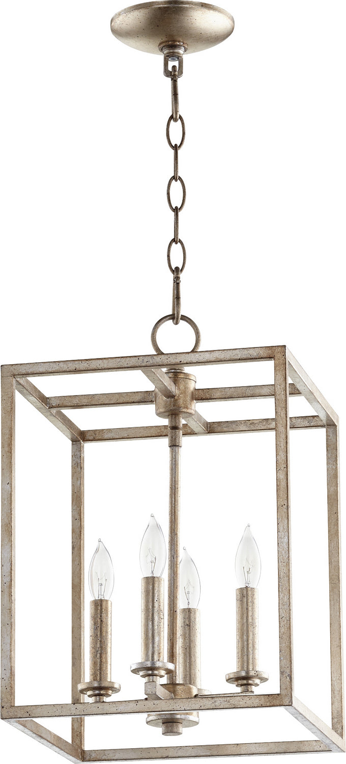 Quorum - 6731-4-60 - Four Light Entry Pendant - Cuboid Entries - Aged Silver Leaf