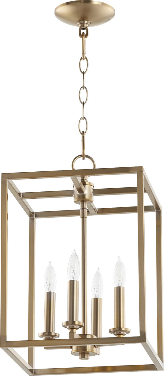 Quorum - 6731-4-80 - Four Light Entry Pendant - Cuboid Entries - Aged Brass