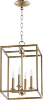 Quorum - 6731-4-80 - Four Light Entry Pendant - Cuboid Entries - Aged Brass