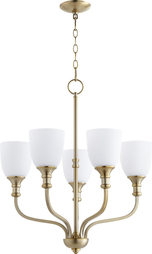 Quorum - 6811-5-80 - Five Light Chandelier - Richmond - Aged Brass