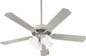 Quorum - 7525-065 - 52"Ceiling Fan - Capri Ix - Satin Nickel W/ Satin Opal